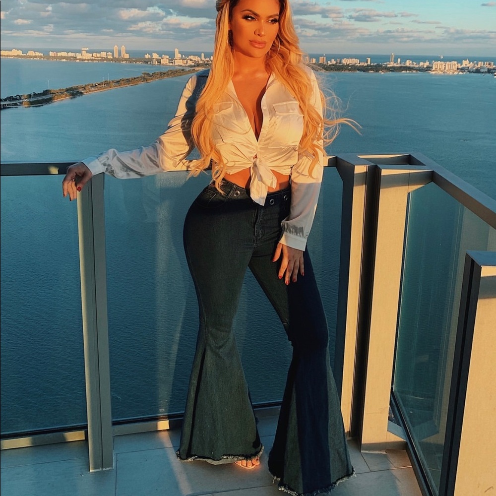 Wide leg flare jeans